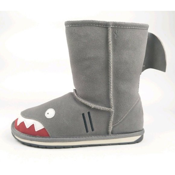 Emu Australia K10589 Shark Putty Suede Sheepskin Shearling Boots, Big Kid US 4 - Picture 9 of 12